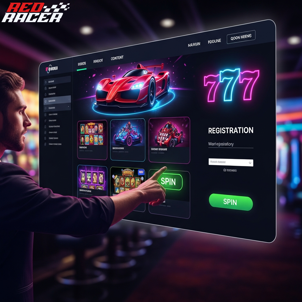 Uomo che interagisce con uno schermo digitale del casinò.